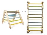 small Foot Kletterdreieck-Sprossenwand 2in1 „Adventure“ aus Holz, mit 4...