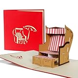 Diese-Klappkarten Strandkorb Karte, Gutscheinkarte für Kurzurlaub an Nord-...