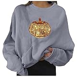 Generisch Lange Damen-Sweatshirts mit Ärmeln, Halloween, locker, rund,...