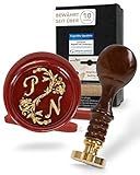 gravurART Siegelset Personalisierter Siegelstempel + 2 Stangen Siegelwachs...