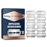 King C. Gillette 10 Rasierklingen für Rasierhobel Männer, Doppelklingen...