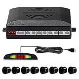 Einparkhilfe mit 8 Vorne Hinteren Parksensoren mit Summer LED-Anzeige (8...