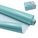 43 cm x 12 m blaue, matte Geschenkpapierrolle, einfarbig perlmuttfarbenes...