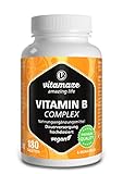 Vitamin B Komplex hochdosiert & vegan, 180 Tabletten für 6 Monate, B1, B2,...