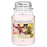 Yankee Candle Duftkerze im Glas (groß) | Fresh Cut Roses | Kerze mit...