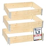 Garronda naturbelassene Hochbeete für Garten Palettenrahmen 120x80x20 cm...