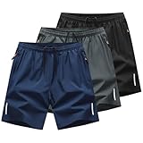 ACMEDE 3er-Pack Herren Sport Shorts S-6XL, Schnell Trocknend Kurze Hose mit...