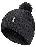 Jack Wolfskin Unisex Pompom Beanie-Mütze, Black, One Size