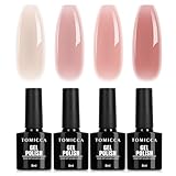 TOMICCA UV Nagellack Rosa Set, 4 Farben Gel Nagellack Für UV Lampe...