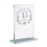 Glaspokal mit Gravur zur Kristallhochzeit, Personalisierte Pokal Deko für...