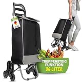 STAHLMANN ® Einkaufstrolley klappbar mit Abnehmbarer Tasche – Robuste...