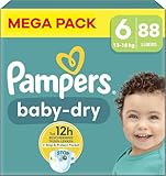 Pampers Baby-Dry Windeln – Größe 6 (13 kg – 18 kg) – 88 Windeln