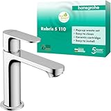 hansgrohe Rebris S - Waschtischarmatur mit Zugstangen-Ablauf, Wasserhahn...