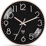 Ziprote Funkuhr Wanduhr Ohne TickgeräUsche Lautlos, 30cm Modern...