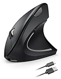 TECKNET Wiederaufladbar Ergonomische Maus Kabellos, 2.4G Optische Vertikale...