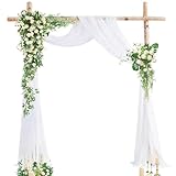 Querbehang Dekostoff - 160x600cm Transparenter Chiffon Stoff für Hochzeit,...