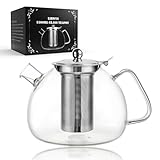 LIBWYS Teekanne 1500ml mit Abnehmbarem Siebeinsatz，Teekanne Glas aus...