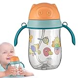 Schnabeltasse für Babys, Trinkbecher mit Strohhalm | 280 ml Trinkbecher...