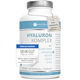 180 Hyaluronsäure Kapseln hochdosiert mit Zink - 600mg Hyaluron mit...