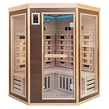 XL Luxus LED Infrarotsauna - Infrarotkabine 140x140 Dual-Therm Vollspektrum...