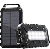 Solar Powerbank 26800mAh PD 15W Tragbares Solarladegerät mit Solarpanel...