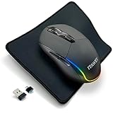 ITAWEY Kabellose Maus & Pad Set, Tri-Modus (2 x Bluetooth 5.2 & 1 x USB...
