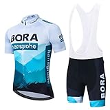 HOMTOL Herren Fahrradbekleidungs set Kurzarm Herrentrikot Radhose...