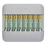 VARTA Akku Ladegerät, inkl. 8x AA 2100mAh, Batterieladegerät für...