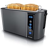 Arendo - Edelstahl Toaster Langschlitz 4 Scheiben- Touchscreen –...