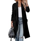 kinstell Lässige Damen-Strickjacke, langärmelig, vorne offen, drapiert,...
