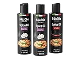 Mioolio Pizza Gewürzöle Set 2 x 200 ml Knoblauch & 1 x 200 ml Chili...