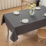 Moonooda Tischdecke Dunkelgrau Waschbar, 100X140cm Tischdecken Tischtuch...