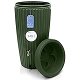 YourCasa Regentonne 240 Liter [RainCatcher] Messing Wasserhahn & Deckel -...