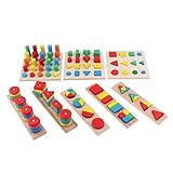 Courtieyeardceastea 1 Set (8 Stück) Holzspielzeug Stapelblöcke Spielzeug...