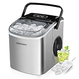 EUHOMY Eiswürfelmaschine Klein, 9 Eiswürfel in 6 Minuten, 12 kg/24H,...