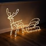 Bonetti LED Rentier mit Schlitten | 11 m Lichterschlauch | 264 Lichter |...