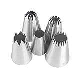 Pommee (1 Set of 5 Large Nozzles for Baking, Made of Stainless Steel, DIY...