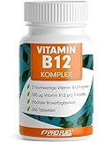 Vitamin B12 Komplex - 365 Tabletten - 500 µg Vit B12 hochdosiert mit...