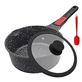 AIKENBBKK Stielkasserolle 20 cm mit Deckel, 2.5L Antihaft Kasserolle mit...