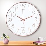 Gigtoop 30cm Rund wanduhr，12 Zoll Modern Quartz Lautlos wanduhren rund...
