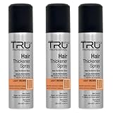 Tru Haarverdichter Spray 3x 100ml Haarauffüller für Männer und Frauen,...