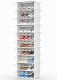 HOMIDEC Schuhregal, 10 Ebenen Schuhschrank Kunststoff-Schuhregale Organizer...