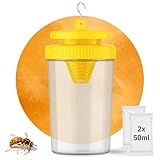 Wespenfalle mit 2x50ml Lockstoff – ohne Insektizide, für innen & außen...