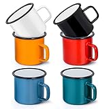 Herogo Emaille Tasse 6er-Set, Kaffeetassen Tassen...