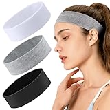 3 Stück Elastische Yoga Headbands Unisex, rutschfeste Stirnbänder, Damen...