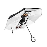 ISAOA Gro?er Regenschirm, umgekehrter Regenschirm, Winddicht, doppellagige...