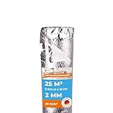 Profi Trittschalldämmung 25 m² PREMIUM SILVER - 1 Rolle 2mm stark mit...