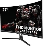 CRUA Curved Gaming-Monitor 27 Zoll 180Hz, FHD 1080P 1800R PC-Monitor, 1 ms...