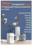 WinnerTransfer Laser Wasserschiebefolie(TRANSPARENT),Kerzenfolie, DIN A4X8...