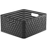Rotho Country Aufbewahrungskiste 14l in Rattan-Optik, Kunststoff (PP)...